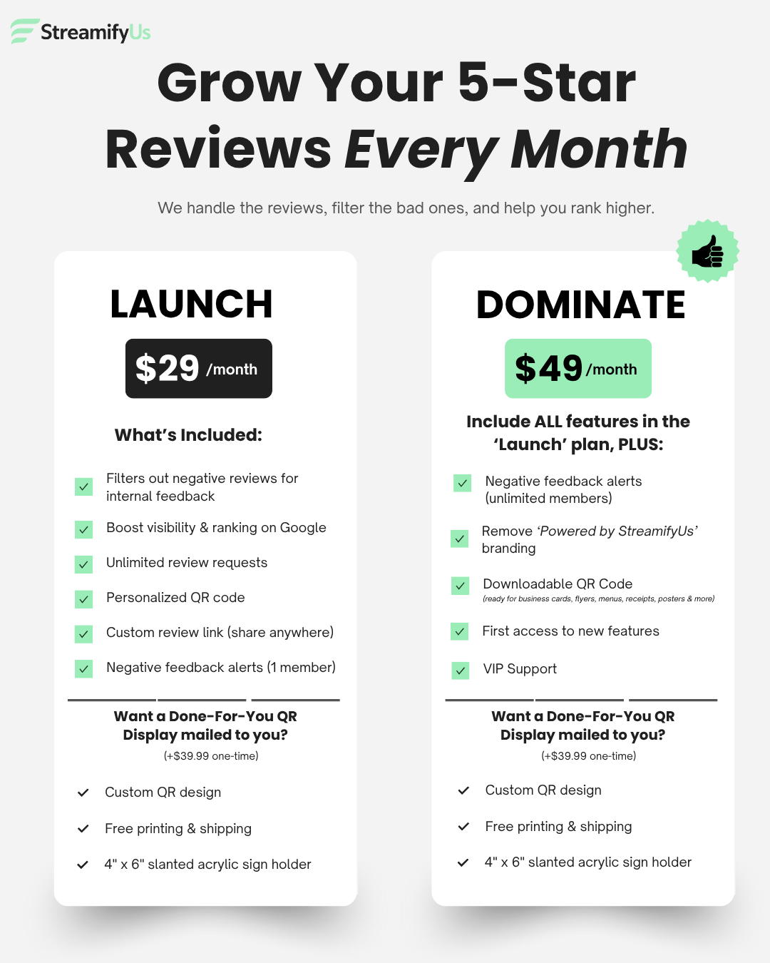 Custom QR Review Growth Kit